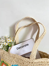 Women’s Granny Patch Large Straw Summer Tote for Beach, Vacation & Summer Outfits