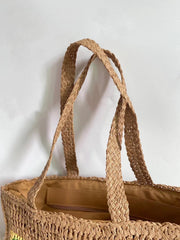Women’s Granny Patch Large Straw Summer Tote for Beach, Vacation & Summer Outfits