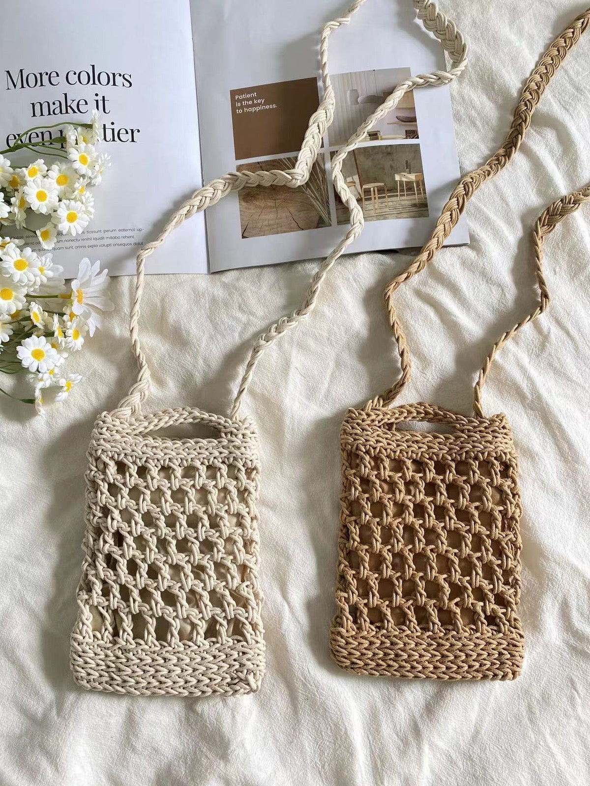 Women’s Crochet Cotton Woven Crossbody Purse for Boho Everyday Style & Gifts