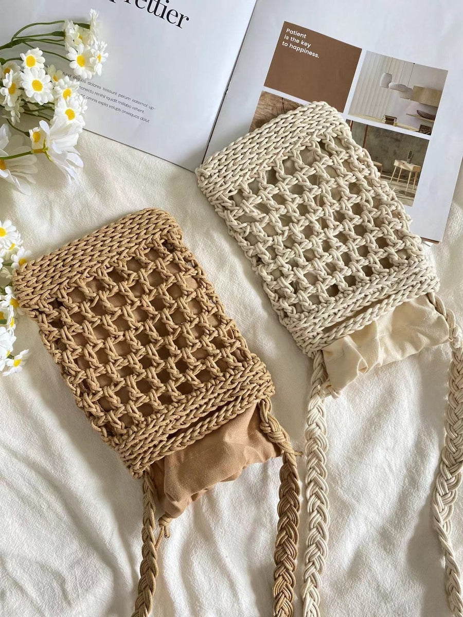 Women’s Crochet Cotton Woven Crossbody Purse for Boho Everyday Style & Gifts