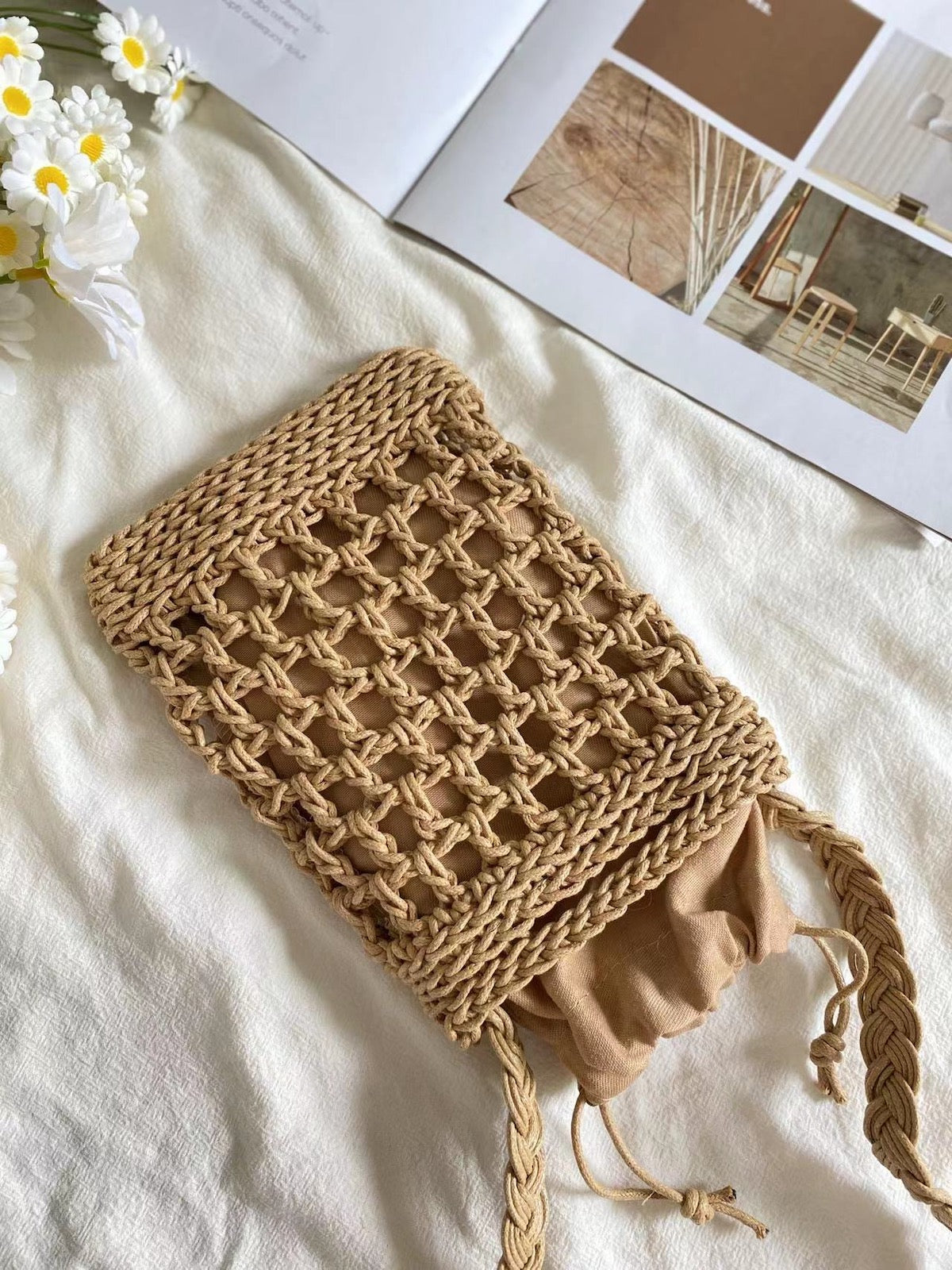 Women’s Crochet Cotton Woven Crossbody Purse for Boho Everyday Style & Gifts