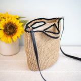 Women’s Straw Twine Woven Smiley Face Bag Purse for Beach, Vacation & Summer Outfits