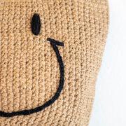 Women’s Straw Twine Woven Smiley Face Bag Purse for Beach, Vacation & Summer Outfits