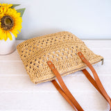 Women’s Patterned Straw Woven Tote Bag for Beach, Vacation & Summer Outfits