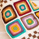 Women’s Crochet Cotton Handmade Granny Square Shoulder Tote Bag for Boho Everyday Style & Gifts