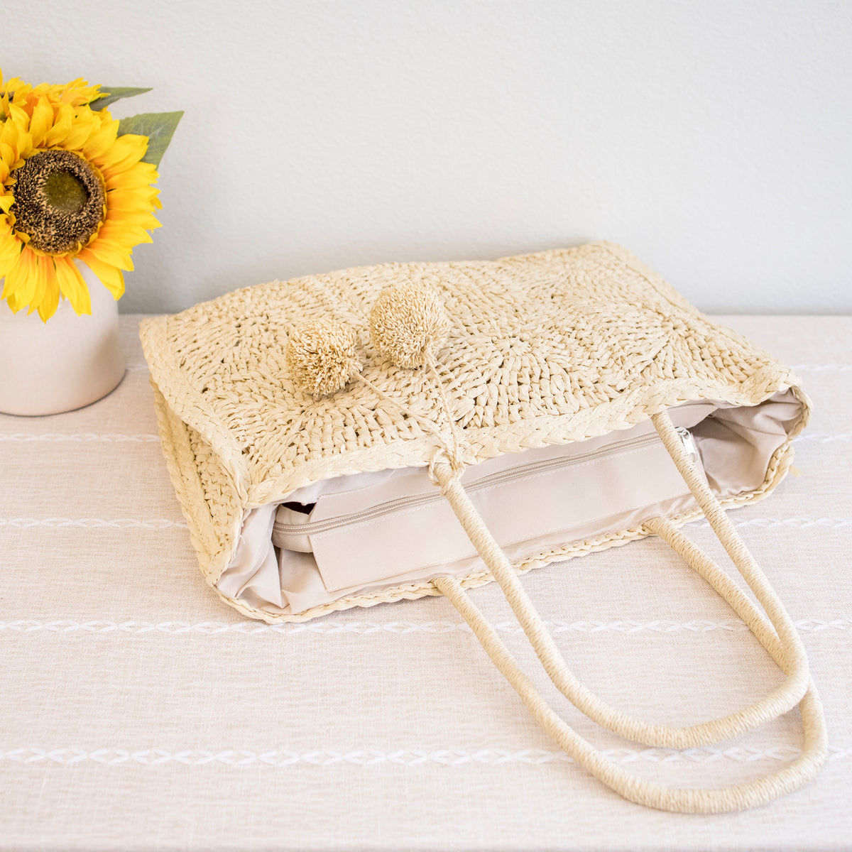 Women’s Large Straw Summer Tote for Beach, Vacation & Summer Outfits