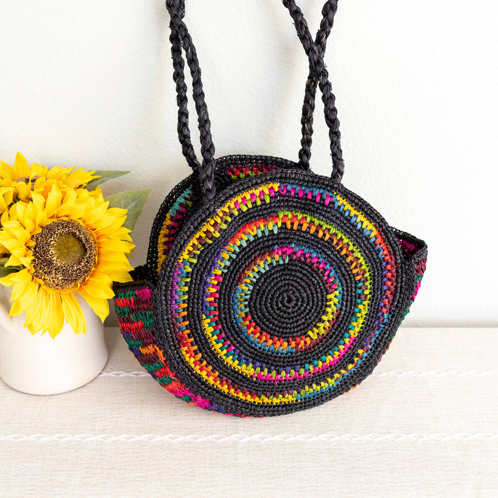 Women’s Round Raffia Woven Shoulder Bag Tote Bag for Beach, Vacation & Summer Outfits