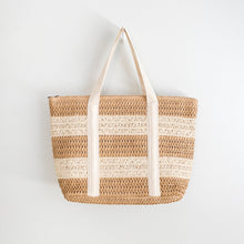 Damen Strohgewebte Strandtasche für Strand, Urlaub & Sommer-Outfits