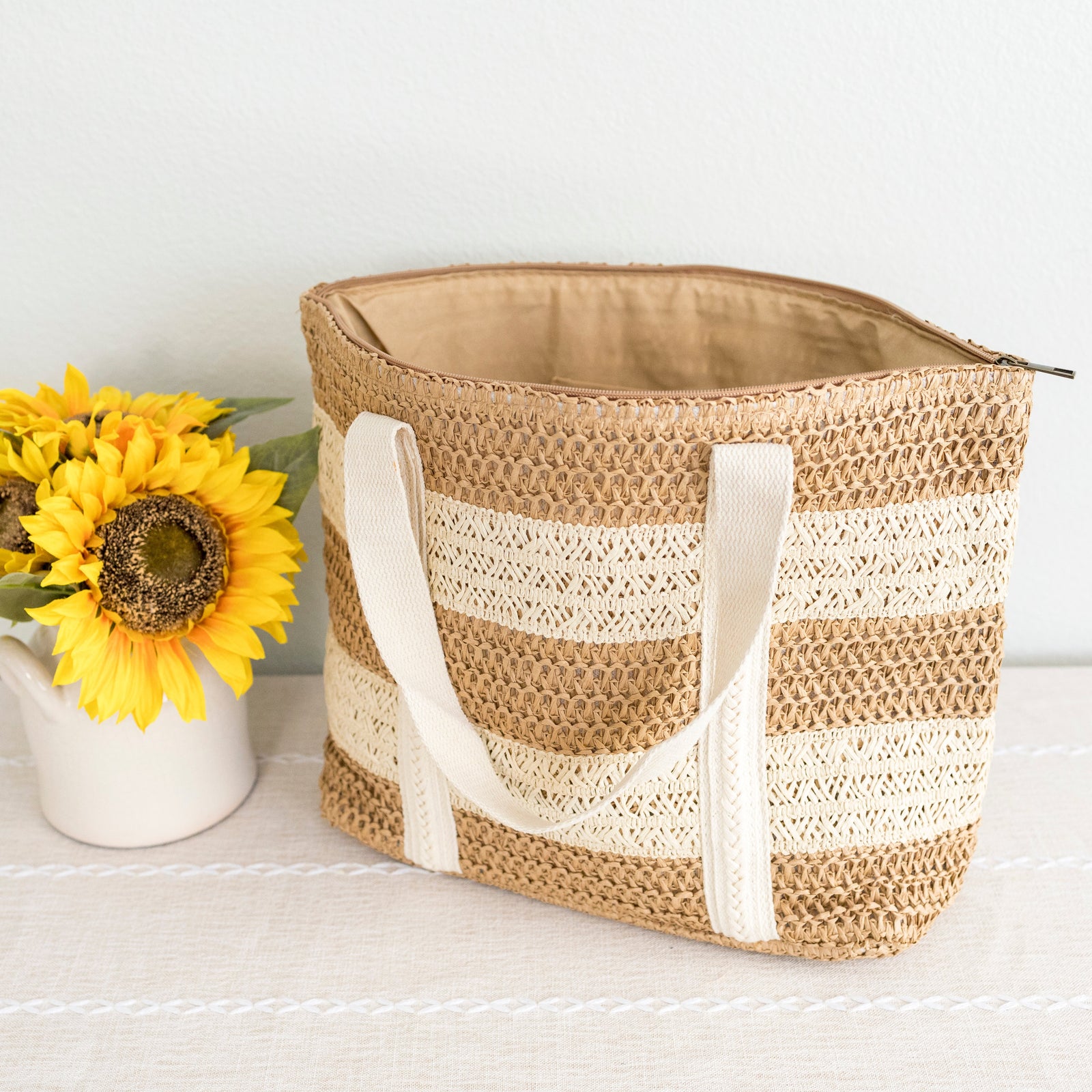 Women’s Straw Woven Beach Tote for Beach, Vacation & Summer Outfits