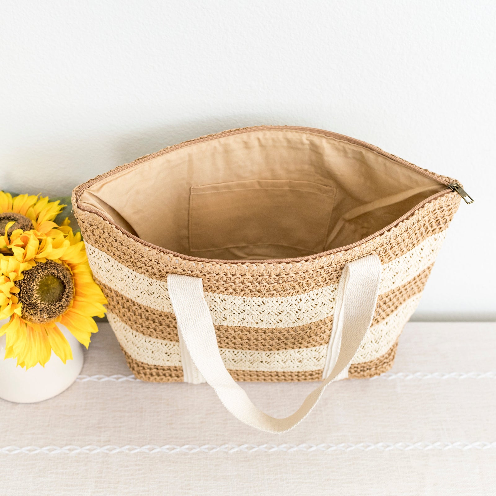 Women’s Straw Woven Beach Tote for Beach, Vacation & Summer Outfits