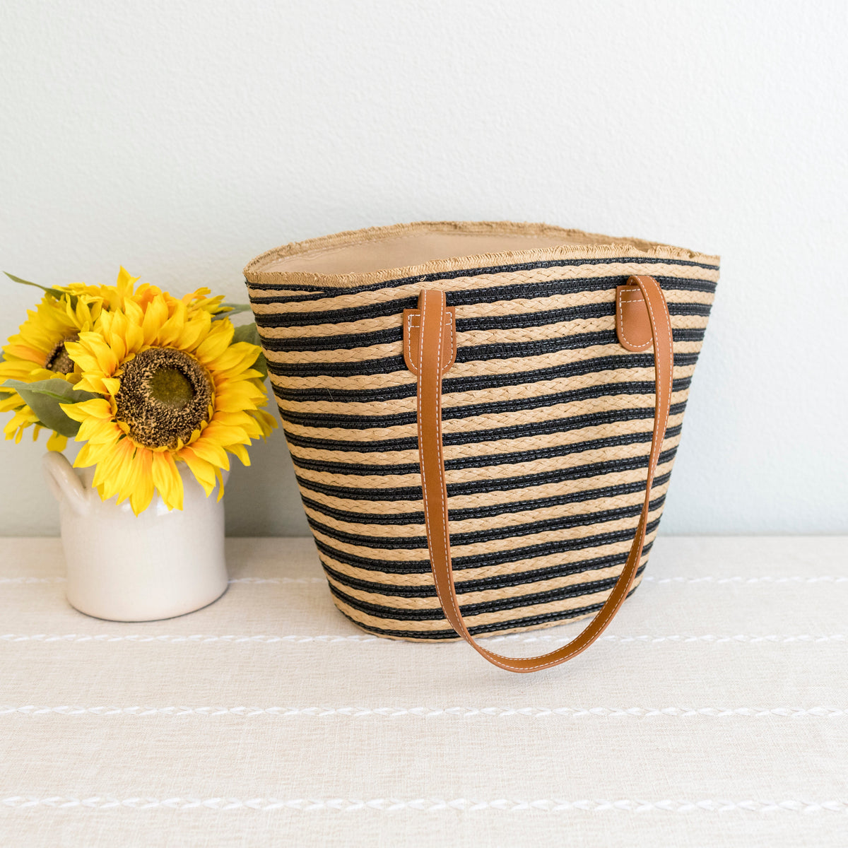Women’s Straw Summer Basket Tote Bag for Beach, Vacation & Summer Outfits