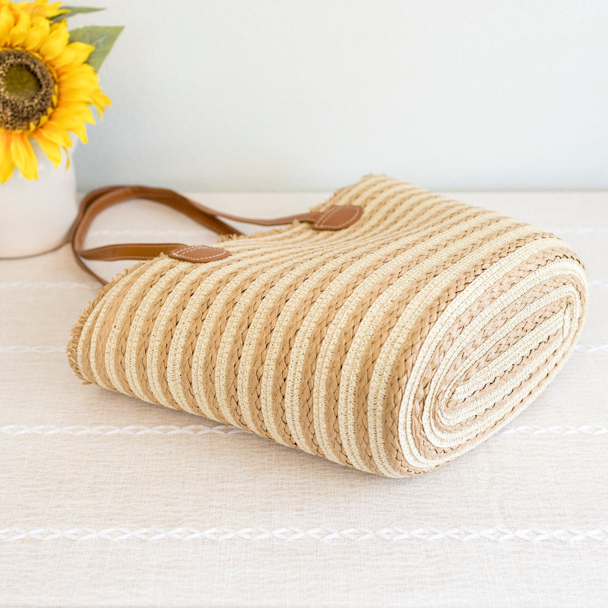 Women’s Straw Summer Basket Tote Bag for Beach, Vacation & Summer Outfits