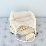 Women’s Boho Handmade Crochet Tote Bag with Tassel & Wooden Bead for Boho Everyday Style & Gifts