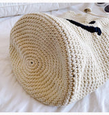 Women’s Cotton Knit Smiley Face Shoulder Bag Purse for Boho Everyday Style & Gifts