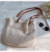 Women’s Floral Design Cotton Knitted Shoulder Bag for Boho Everyday Style & Gifts
