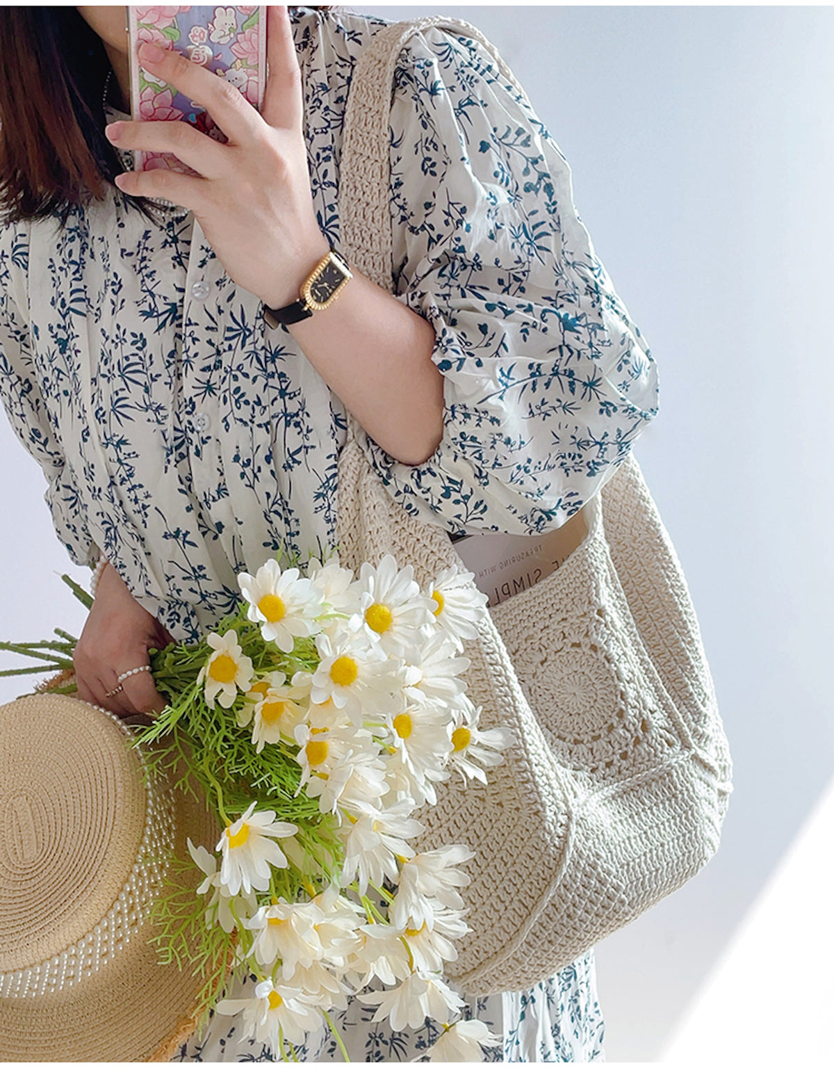 Women’s Boho Crochet Shoulder Bag Tote Bag for Boho Everyday Style & Gifts