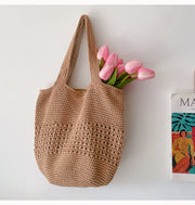 Women’s Crochet Cotton Bucket Bag for Boho Everyday Style & Gifts