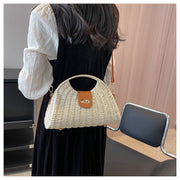 Women’s Straw Shell Shape Crossbody Hobo Bag for Beach, Vacation & Summer Outfits