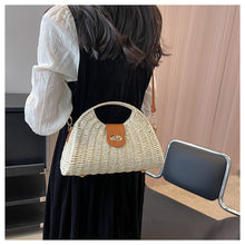 Women’s Straw Shell Shape Crossbody Hobo Bag for Beach, Vacation & Summer Outfits