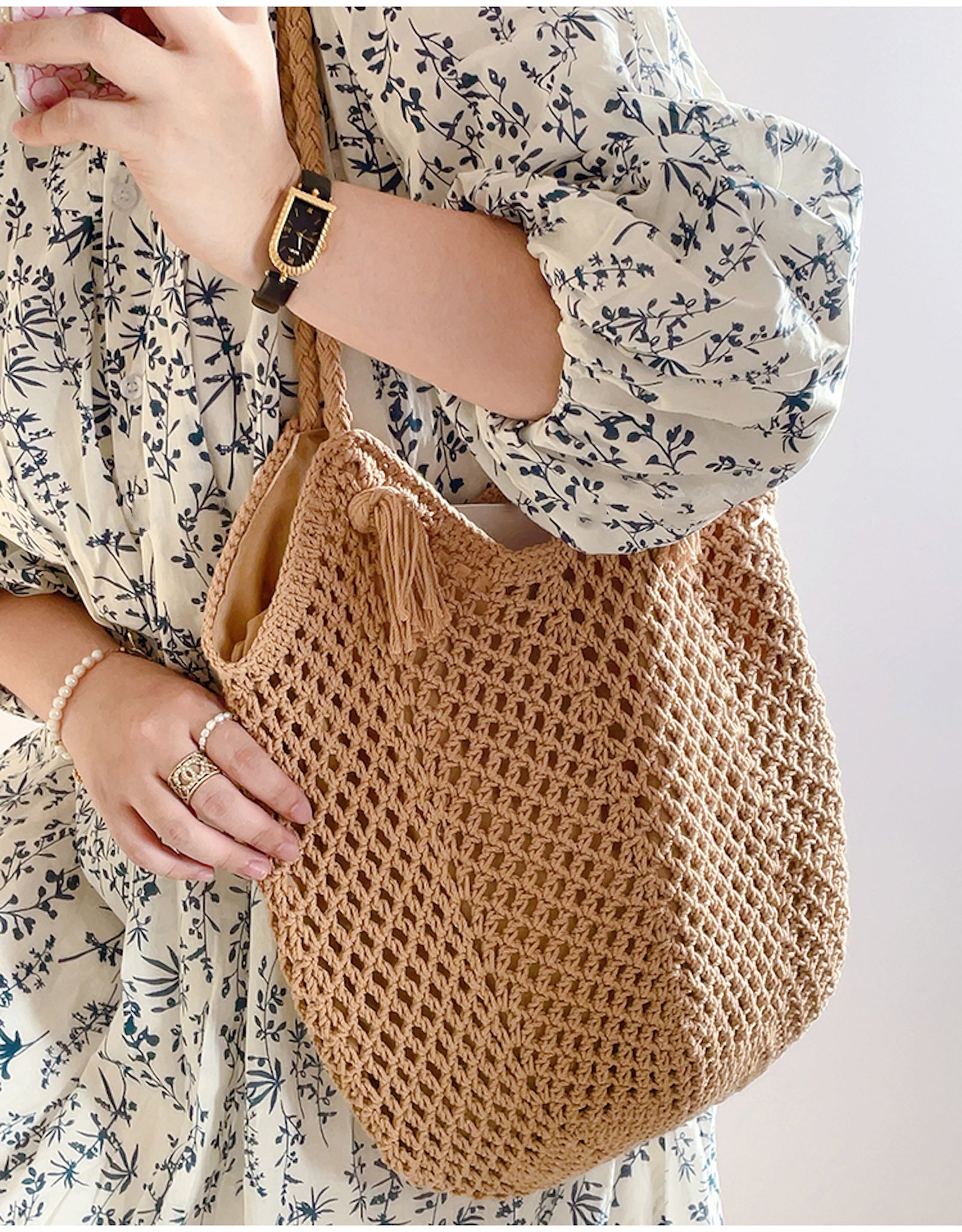 Women’s Handmade Crochet Retro Style Tote Bag for Boho Everyday Style & Gifts