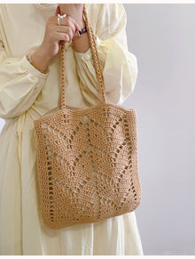 Women’s Retro Artsy Cotton Knitted Bag Shoulder Bag for Boho Everyday Style & Gifts