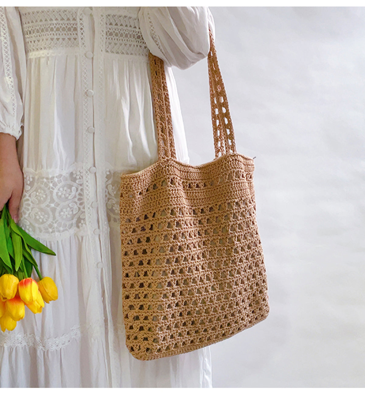 Women’s Handmade Crochet Retro Style Tote Bag for Boho Everyday Style & Gifts