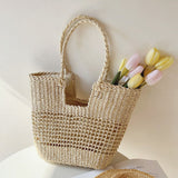 Women’s Straw Basket Summer Tote Bag for Beach, Vacation & Summer Outfits