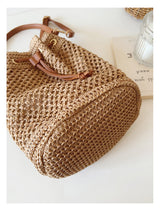 Women’s Straw Bucket Shoulder Bag Summer Crossbody Bag for Beach, Vacation & Summer Outfits
