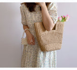 Women’s Straw Basket Summer Tote Bag for Beach, Vacation & Summer Outfits