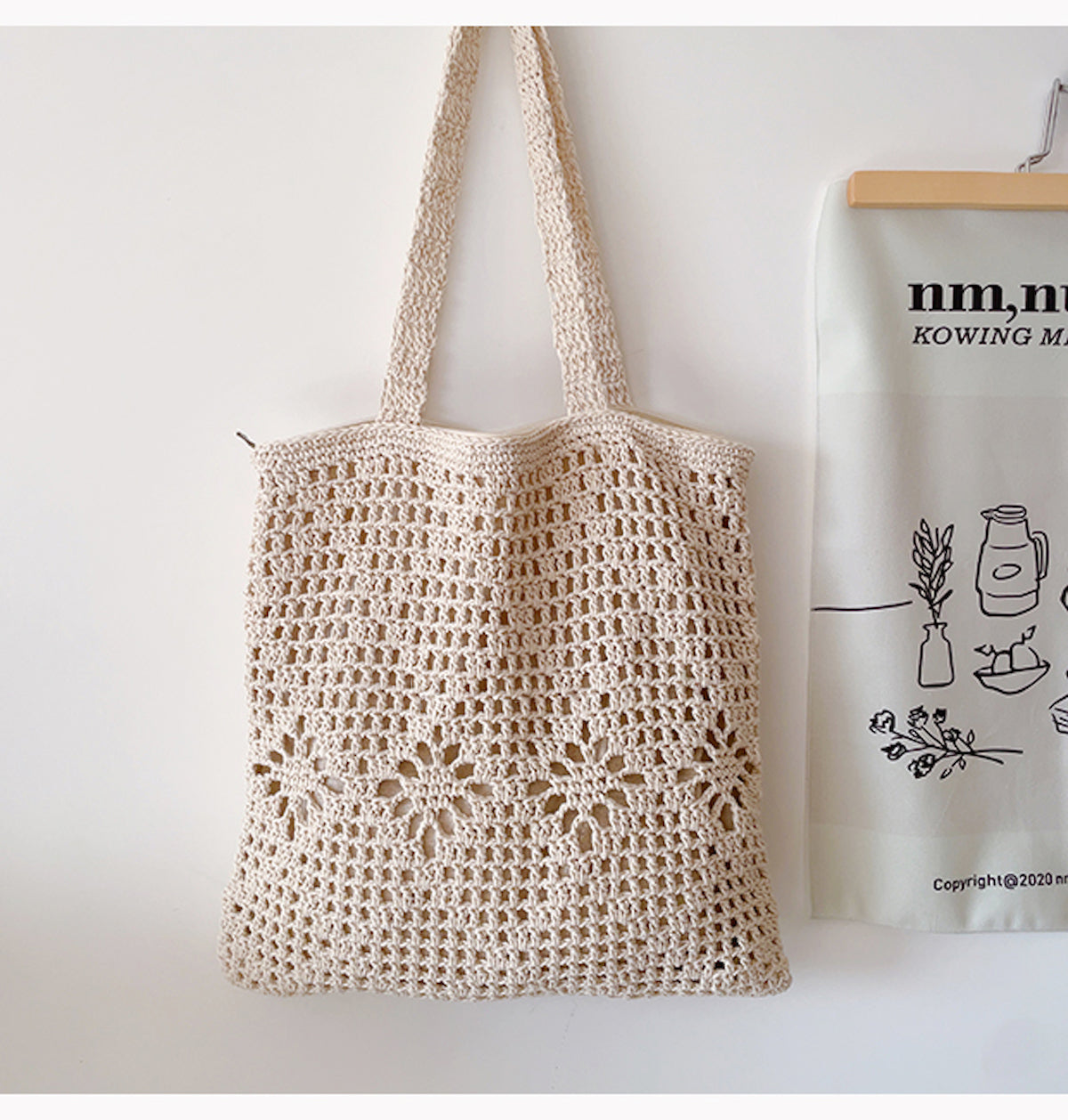 Women’s Artsy Cotton Knitted Shoulder Bag for Boho Everyday Style & Gifts