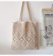 Women’s Artsy Cotton Knitted Shoulder Bag for Boho Everyday Style & Gifts