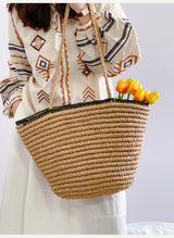 Women’s Summer Straw Basket Summer Tote for Beach, Vacation & Summer Outfits