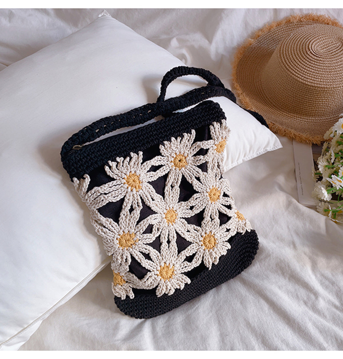 Women’s Crochet Cotton Mini Daisy Purse for Boho Everyday Style & Gifts