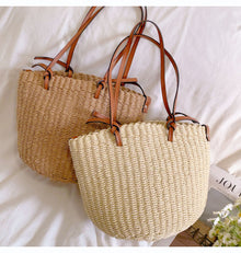 Women’s Straw Medium Summer Basket Tote for Beach, Vacation & Summer Outfits