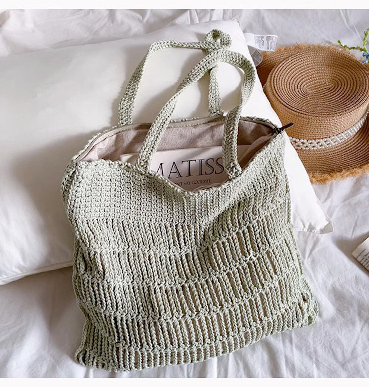 Women’s Retro Cotton Knitted Shoulder Bag Casual Tote Bag for Boho Everyday Style & Gifts