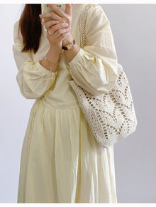Women’s Retro Artsy Cotton Knitted Bag Shoulder Bag for Boho Everyday Style & Gifts