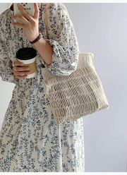 Women’s Retro Cotton Knitted Shoulder Bag Casual Tote Bag for Boho Everyday Style & Gifts