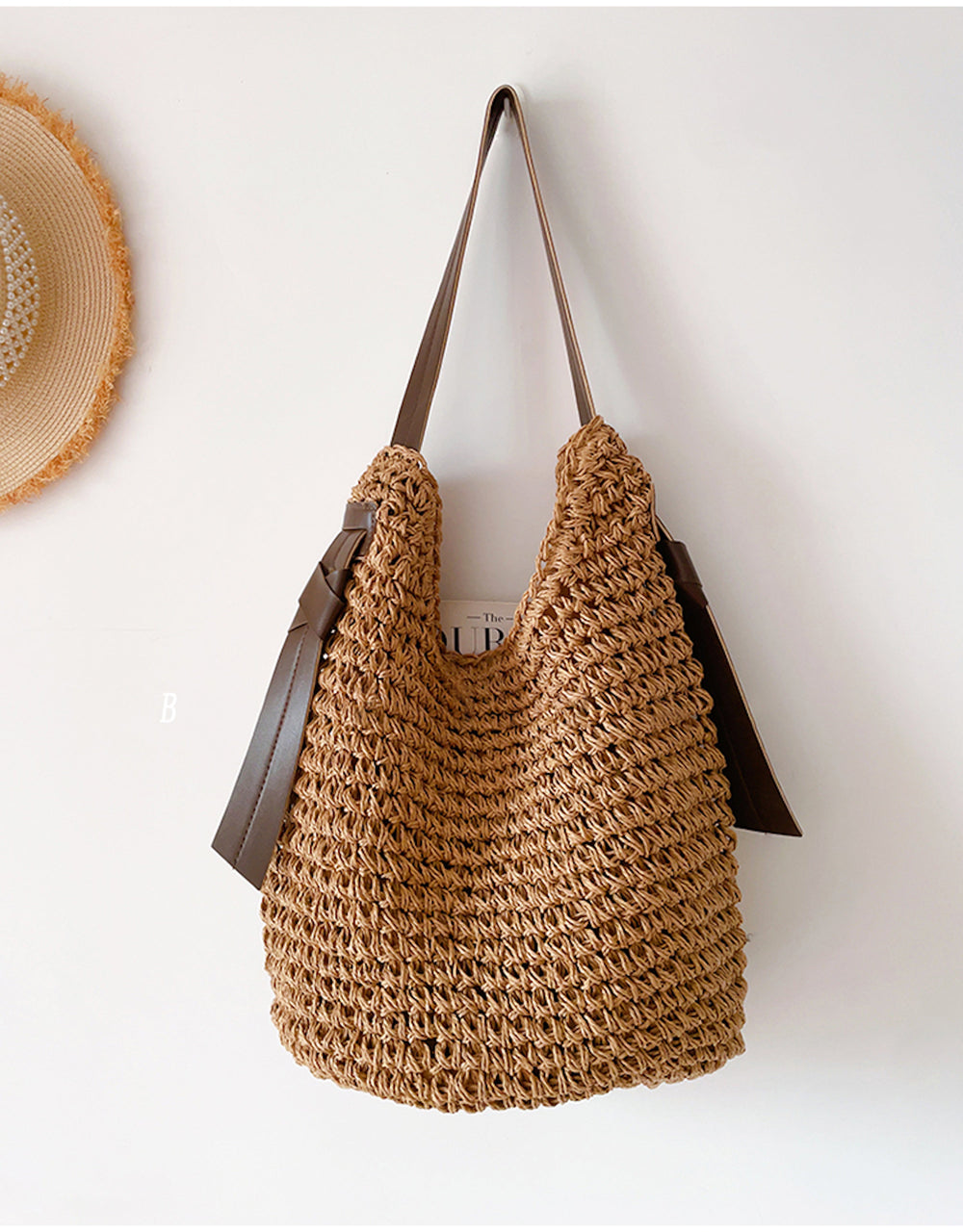 Women’s Simple Straw Woven Shoulder Bag for Beach, Vacation & Summer Outfits