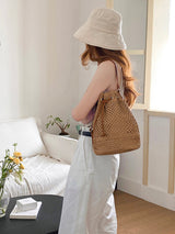 Women’s Straw Bucket Shoulder Bag Summer Crossbody Bag for Beach, Vacation & Summer Outfits