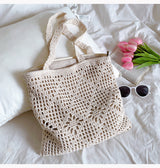Women’s Artsy Cotton Knitted Shoulder Bag for Boho Everyday Style & Gifts