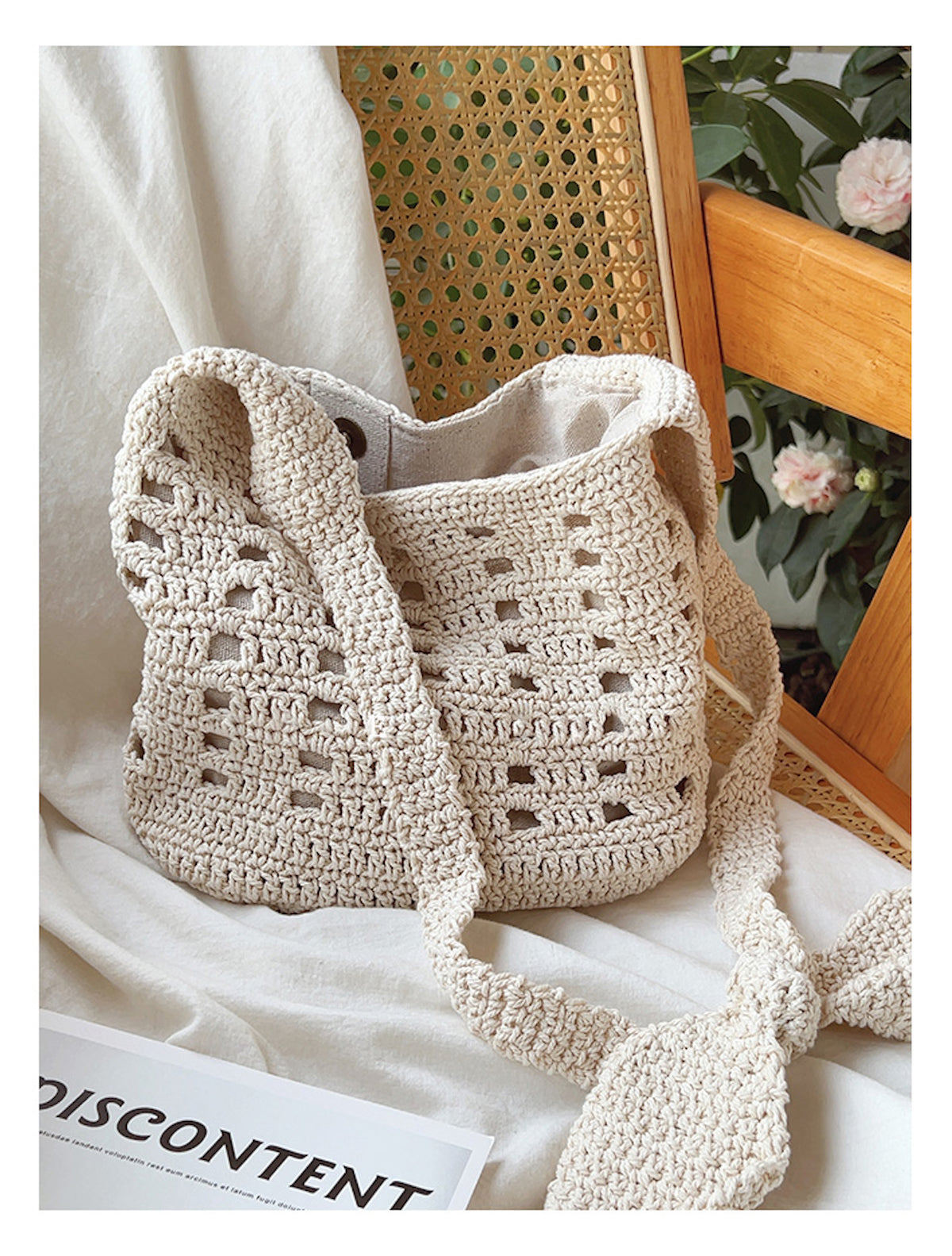 Women’s Crochet Cotton Bucket Shoulder Bag for Boho Everyday Style & Gifts