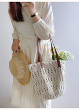 Women’s Retro Cotton Knitted Shoulder Bag for Boho Everyday Style & Gifts