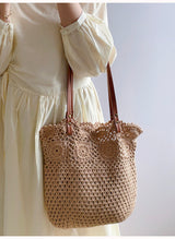 Women’s Floral Design Cotton Knitted Shoulder Bag for Boho Everyday Style & Gifts