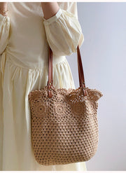 Women’s Floral Design Cotton Knitted Shoulder Bag for Boho Everyday Style & Gifts
