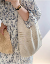 Women’s Retro Cotton Knitted Shoulder Bag for Boho Everyday Style & Gifts