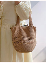 Women’s Crochet Cotton Bucket Bag for Boho Everyday Style & Gifts