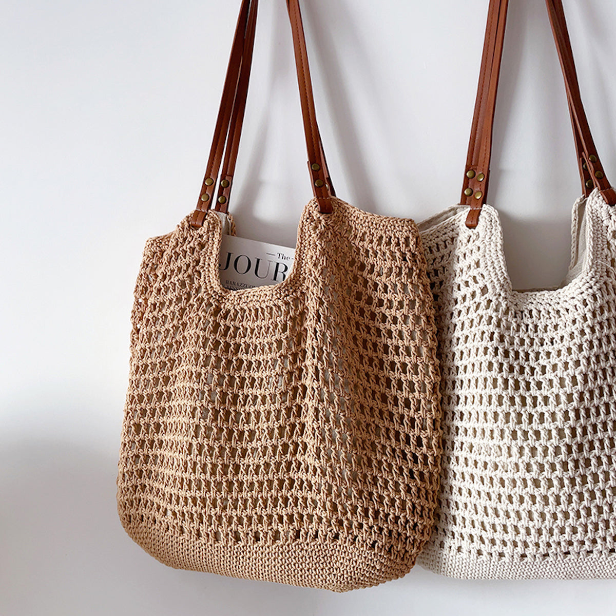 Women’s Oversized Cotton Knitted Shoulder Bag for Boho Everyday Style & Gifts