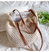 Women’s Floral Design Cotton Knitted Shoulder Bag for Boho Everyday Style & Gifts