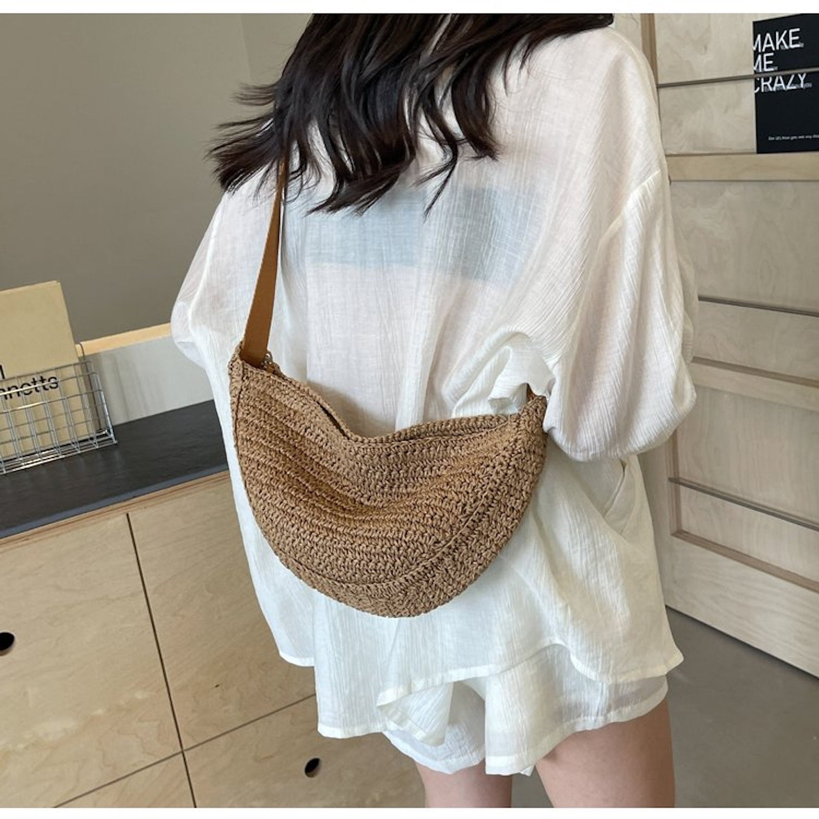 Women’s Straw Woven Crossbody Bag for Beach, Vacation & Summer Outfits