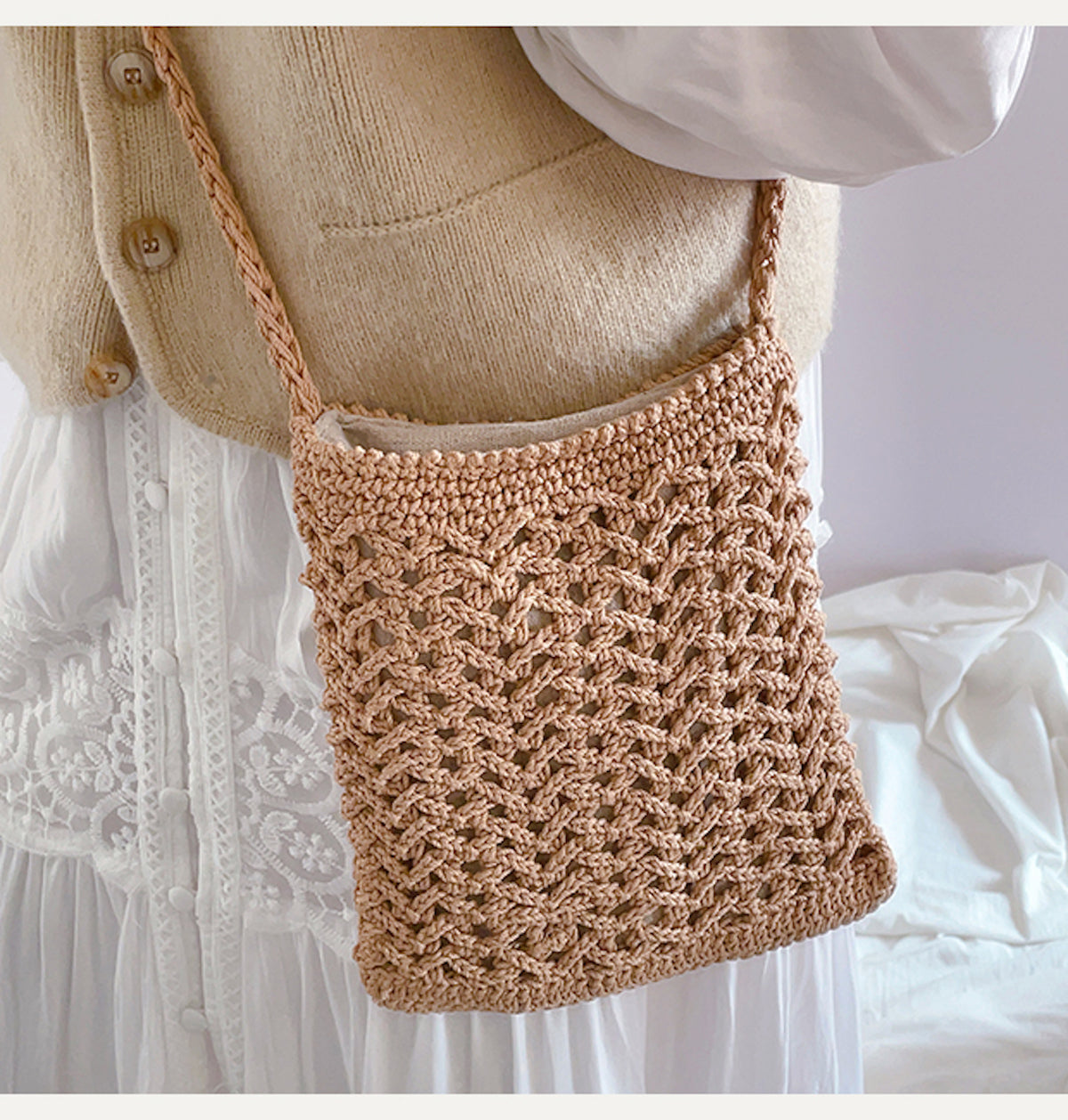 Women’s Handmade Crochet Crossbody Purse for Boho Everyday Style & Gifts